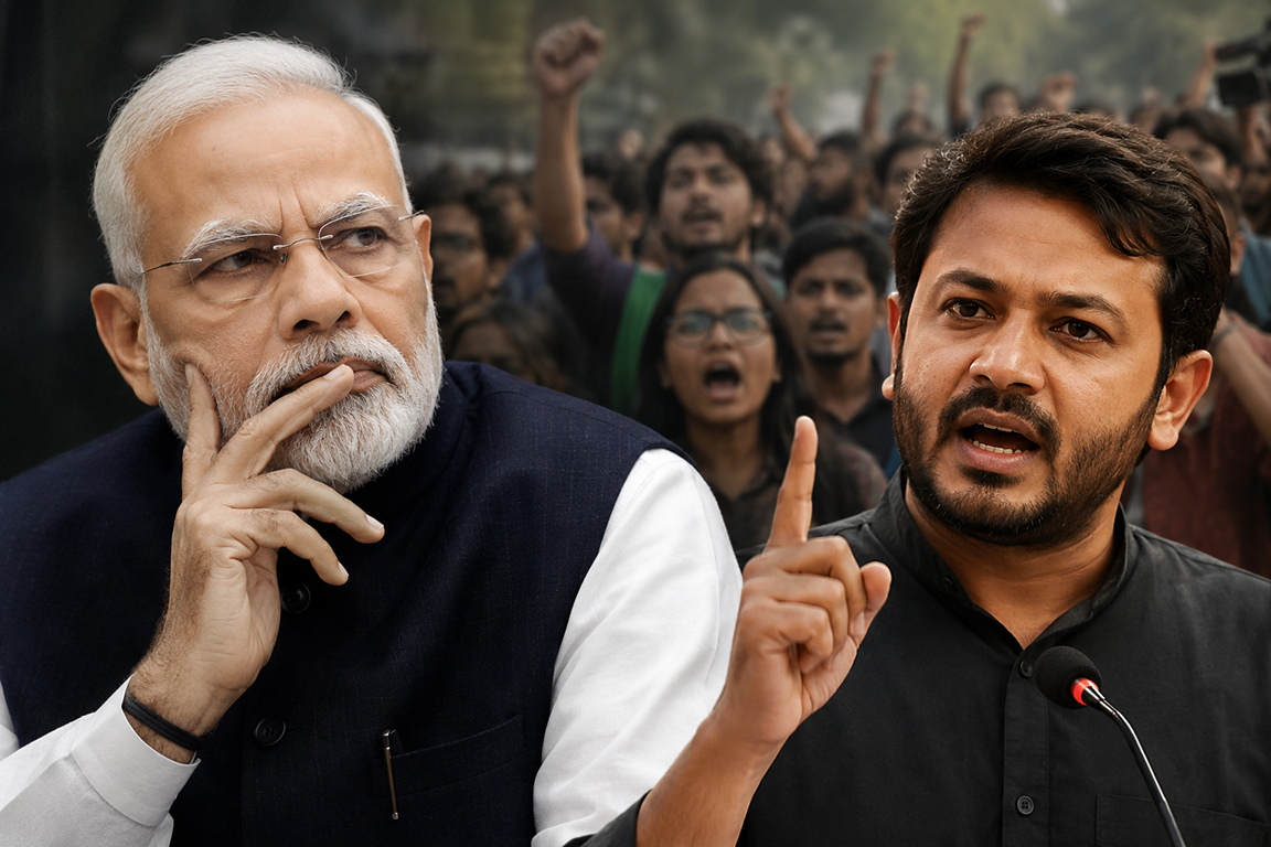 1 ‘പ്രധാനമന്ത്രി പദം വിടൂ, ഇൻഫ്ലുവൻസറാകൂ’; മോദിയെ പരിഹസിച്ച് അഭിജീത് ദിപ്കെ, വിദ്യാർത്ഥി പ്രതിഷേധം വീണ്ടും ശക്തമാക്കുമെന്ന് മുന്നറിയിപ്പ്